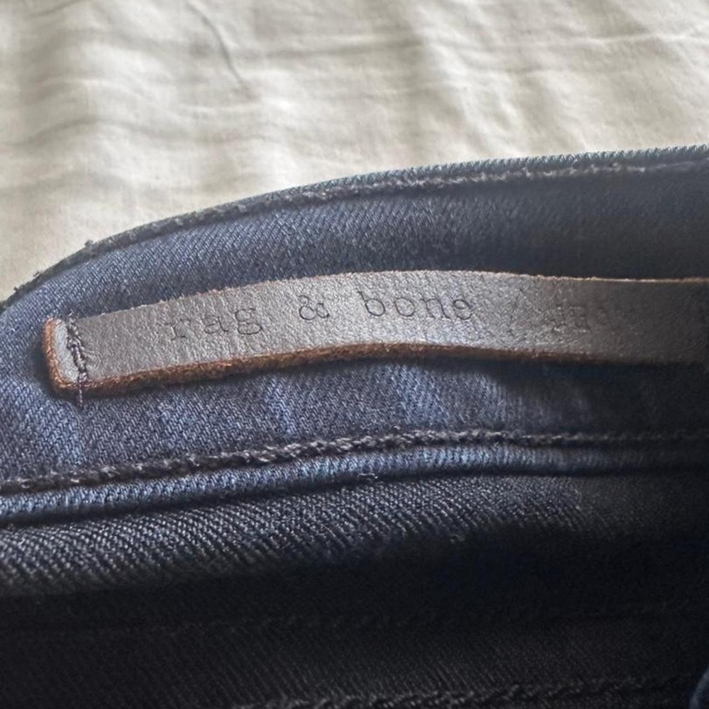 rag & bone Midnight Dark Wash Blue Lace Trim Panel Skinny Jeans Size 27 - Picture 5 of 8